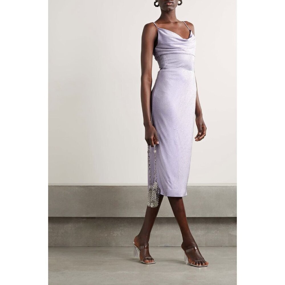 ET OCHS The Harmony Crystal Stretch Midi Dress Haze Womens Size 4